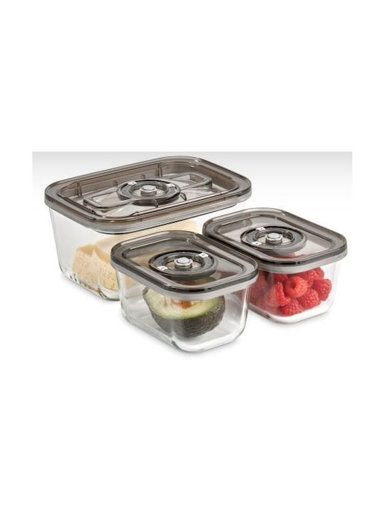 Caso VacuBoxx Lunchbox Glas Schwarz 3Stück