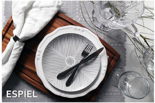 Espiel Tiffany Plate Desert Ceramic White with Diameter 21cm