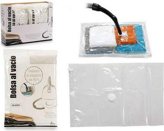 BigBuy Kunststoff Aufbewahrungsbeutel für Kleidung Luftdicht und mit Vakuum 80x60cm 1Stück