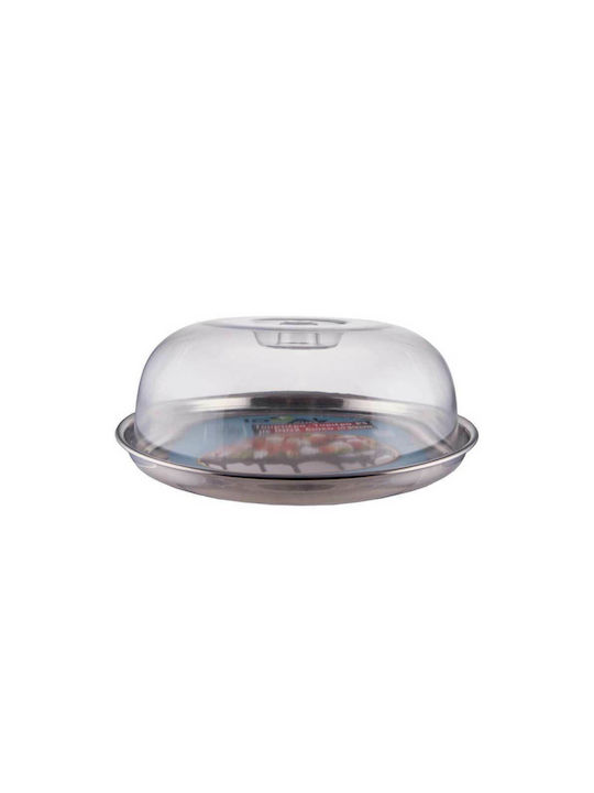 Transparent Inox Cake Stand with Lid 30x30cm