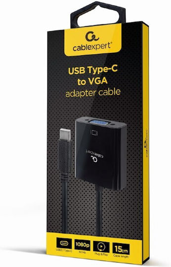 Cablexpert Converter USB-C male to VGA female 1pcs A-CM-VGAF-01