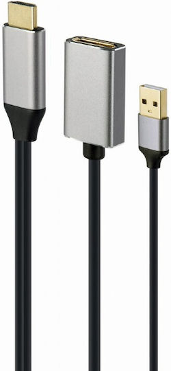 Cablexpert Μετατροπέας HDMI / USB-A male σε DisplayPort female 1τμχ A-HDMIM-DPF-02