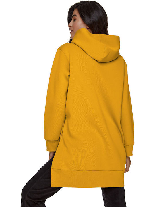 Long Women's Sweatshirt Hooded Yellow