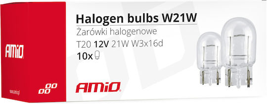 AMiO Lamps Car W21W / W3x16d Halogen 12V 21W 10pcs