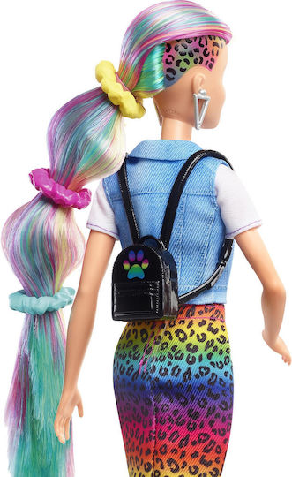 Barbie Leopard Rainbow Hair Κούκλα Extra για 3+ Ετών 30εκ.
