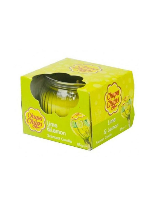 Chupa Chups Scented Candle Jar with Scent Lime & Lemon Yellow 85gr 1pcs