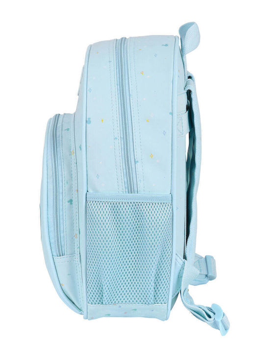 Mickey Mouse Clubhouse School Bag Trolley Kindergarten with Water Bottle Holder Light Blue 28 x 10 x 34cm