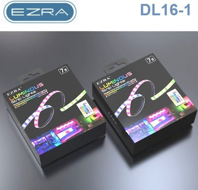 Ezra DL16-1 LED Streifen Versorgung USB (5V) RGB Länge 2m und 60 LED pro Meter mit Fernbedienung SMD2835