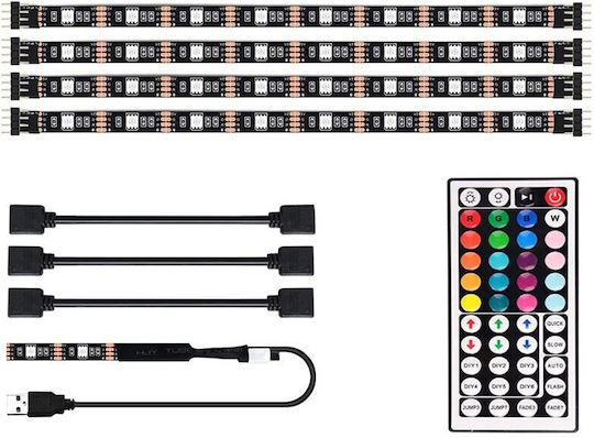 LED Strip TV USB 5V RGB Light 0.5m Type SMD5050 with Power Supply & Remote Control