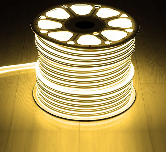 GloboStar Αδιάβροχη Ταινία LED Double-Sided 220V Θερμό Λευκό Φως 1m Neon Flex