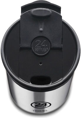 24Bottles Travel Tumbler Glas Thermosflasche Rostfreier Stahl BPA-frei Silber 600ml mit Mundstück