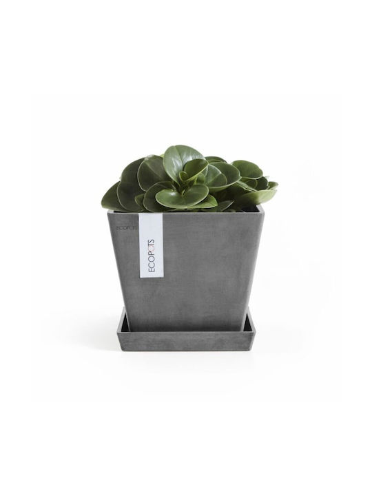 Ecopots Rotterdam Γλάστρα Πλαστική Grey 20x20x17.5εκ.