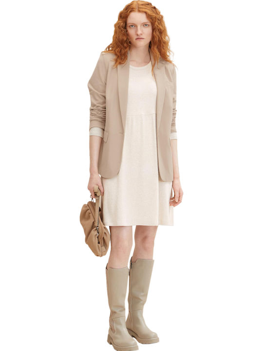 Mini Φόρεμα Πλεκτό με Βολάν Cloud Grey Melange