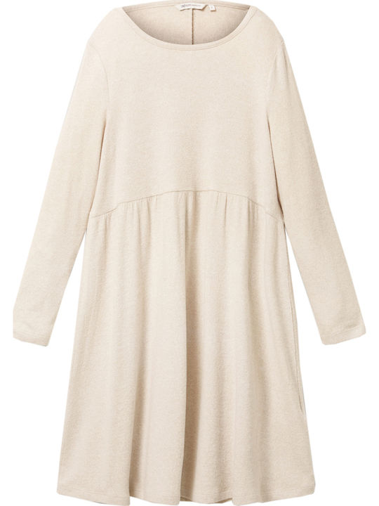 Mini Φόρεμα Πλεκτό με Βολάν Cloud Grey Melange