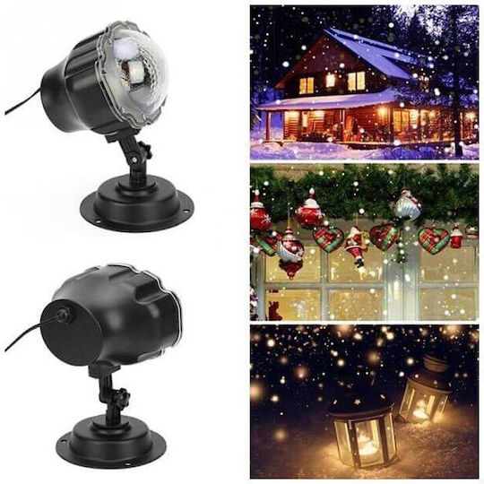Proiector De Crăciun Cu Iluminare Colorată Electric IP44 Pentru Exterior Snow Flower Cu Telecomandă