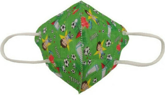 Famex Kids Mask FFP2 NR XXS Protective Mask FFP2 XXS Kids Green 5pcs