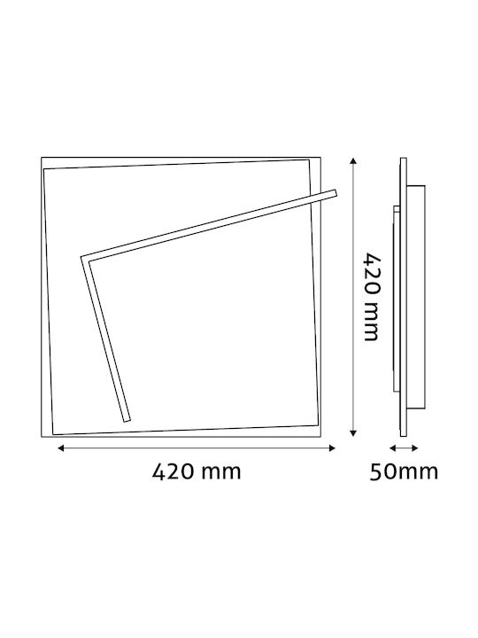 Avide ADO3S-MALA-2.4G Ceiling Mount Light 42cm Black with Integrated LED and Remote Control