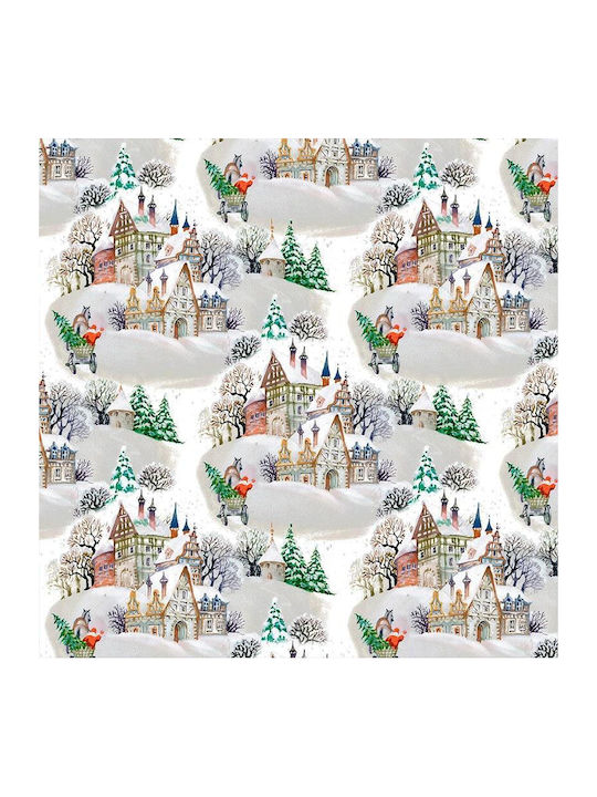 Lino Home Alsacia Christmas Tablecloth Fabric Beige L180xW140cm 1pcs