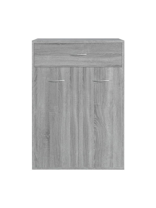 Wooden Shoe Organizer with 4 Shelves Grey Sonoma 60x35x84cm