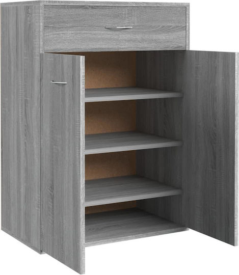 Ξύλινη Παπουτσοθήκη με 4 Ράφια Γκρι Sonoma Μ60xΠ35xΥ84cm