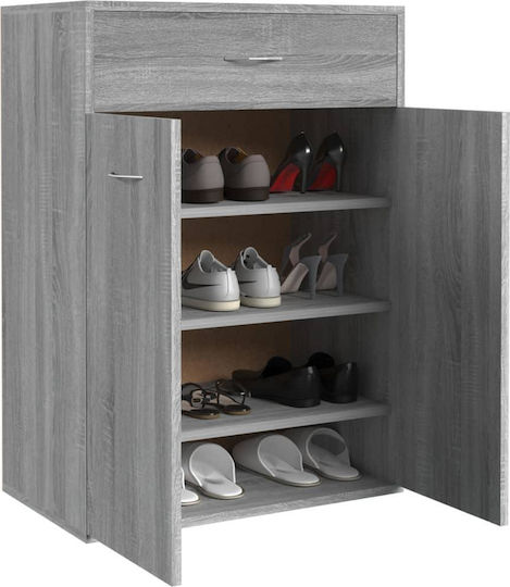 Ξύλινη Παπουτσοθήκη με 4 Ράφια Γκρι Sonoma Μ60xΠ35xΥ84cm
