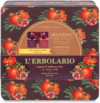 L' Erbolario Melograno Bellezza Duo Set Îngrijire pentru Hidratare & Curățare facială cu Gel de curatare pentru fata , Crema de corp & Cremă de mâini