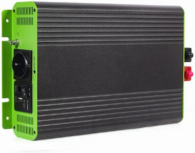 Energenie Invertor Auto Unda sinusoidală pură 2000W pentru Convertirea 12V DC în 230V AC cu 1xUSB