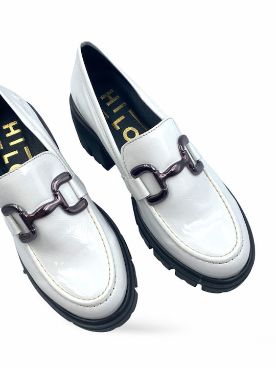 Loafers with heel - Beige LUSTRINI