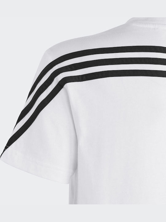 Kinder-T-Shirt Weiß Future Icons 3-Stripes