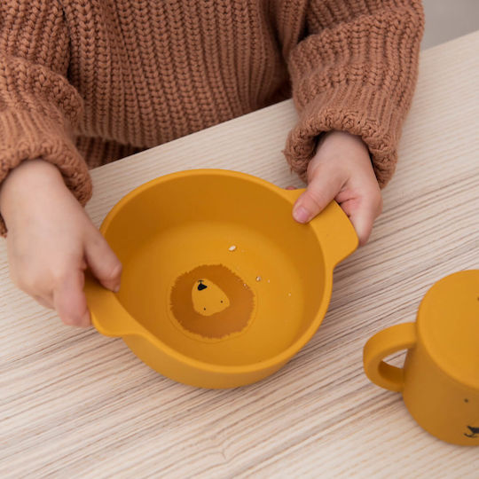 Trixie Baby Food Bowl Mr. Lion made of Silicone Yellow