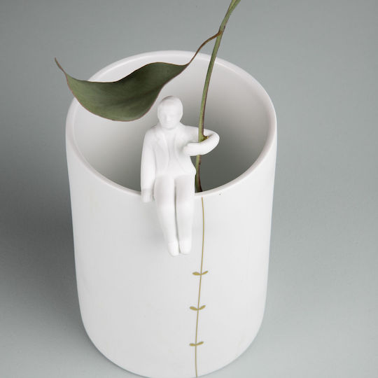 Rader Vase aus Porzellan Weiß 10x18cm