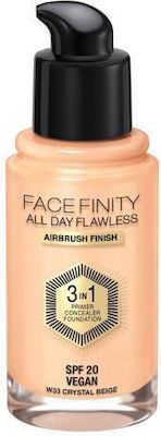 Max Factor Facefinity All Day Flawless 3 In 1 Foundation SPF20 33 Crystal Beige 30ml