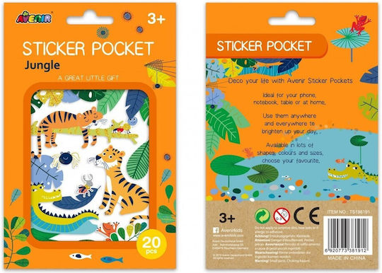 Avenir Αυτοκόλλητα Sticker Pocket Jungle για Παιδιά 3+ Ετών 20τμχ