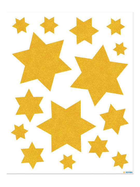 Herma Crăciun Autocolante pentru Fereastră cu Design Αστεριού Window Decor Stars Gold