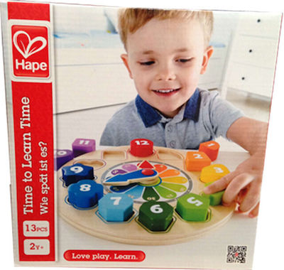 Hape Formsortierspielzeug Time to Learn Clock aus Holz für 24++ Monate