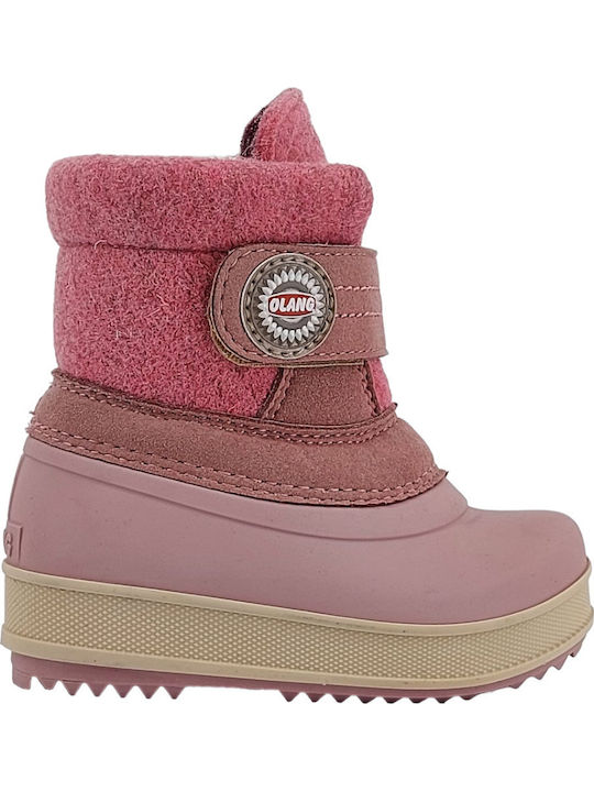 Gnomo Kinderstiefel mit Klettverschluss Rosa
