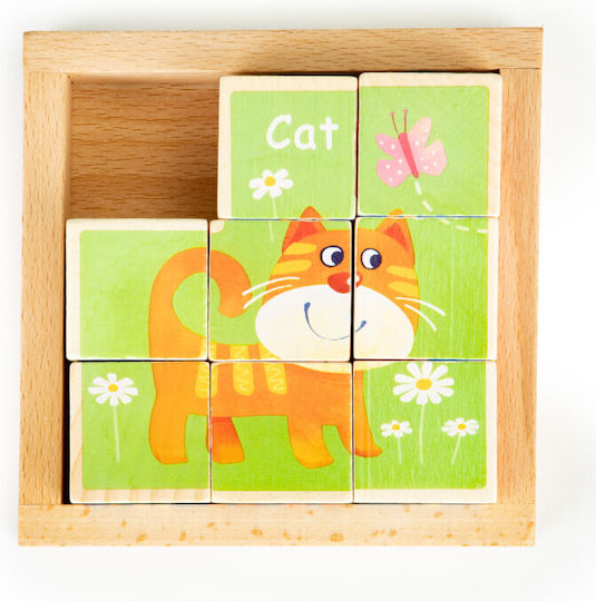 Дървено Детски Пъзел Животни 8бр Ecotoys