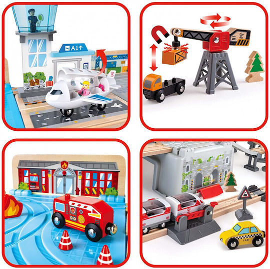 Hape Mega Metropolis Set mit Zug aus Holz für 3+ Jahre alt+ Jahre
