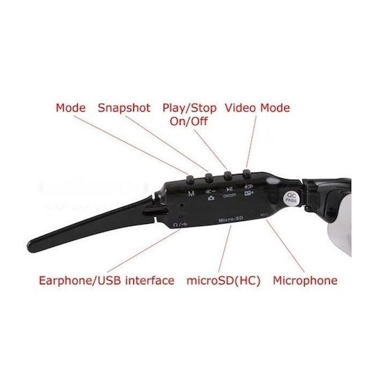 Hidden Camera Glasses with Memory Card Slot
