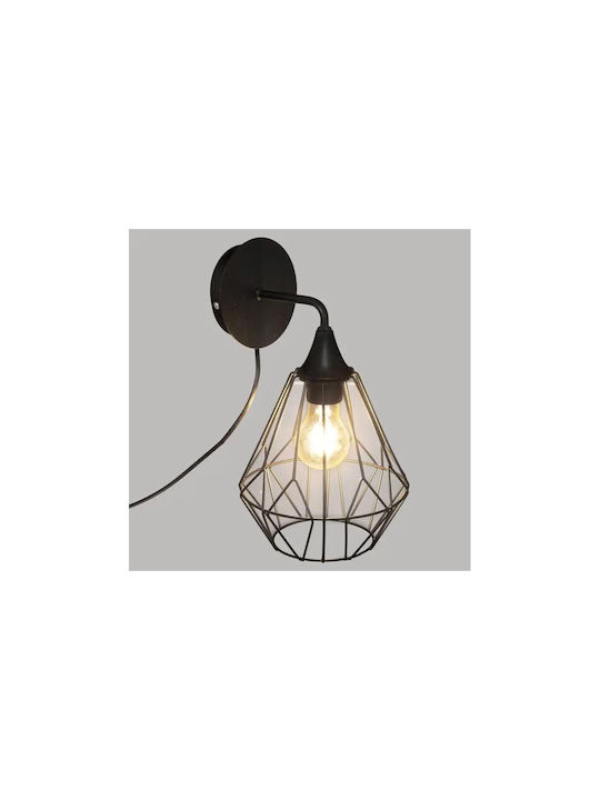 Lamp Wall Socket Black 21cm