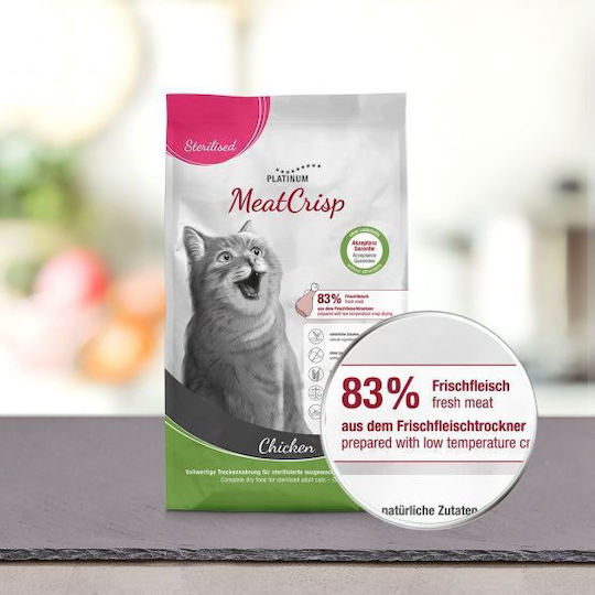 Platinum Pet Food & Care MeatCrisp Sterilised Dry Food Grain-Free & Gluten-Free for Adult Sterilized Cats with Chicken 3kg