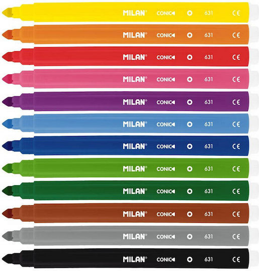 Milan 631 Drawing Markers 5mm Thin Set 12pcs