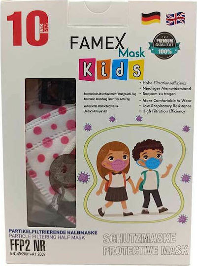 Famex Μάσκα Προστασίας FFP2 NR για Παιδιά με Polka Dots 5τμχ