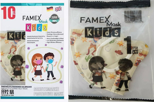 Famex Disposable Protective Mask FFP2 NR Kids with Cowboy 5pcs