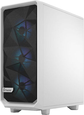 Fractal Design Meshify 2 Compact RGB Gaming Midi Tower Computer Case with Window Panel White TG Clear tint