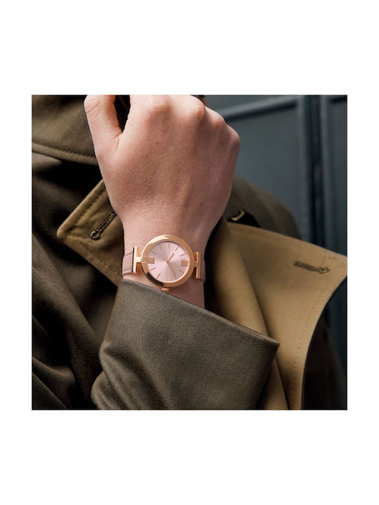 Ted Baker Darbey Watch with Pink Leather Strap