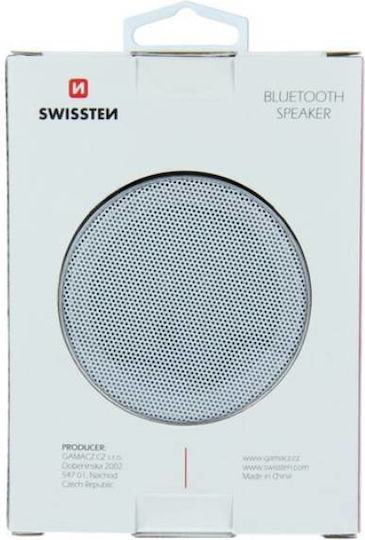 Swissten i-Metal Bluetooth-Lautsprecher 3W mit Akkulaufzeit bis zu 2.5 Stunden Silber