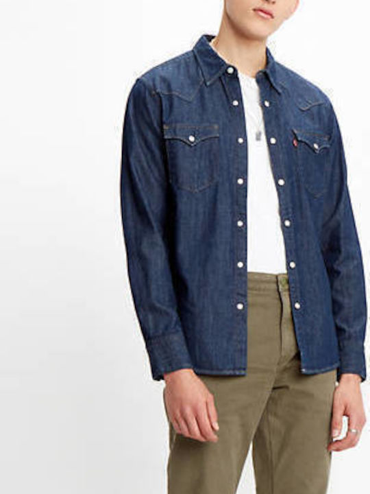 Barstow Western Standard Langärmlig Jeans Hemd Blau