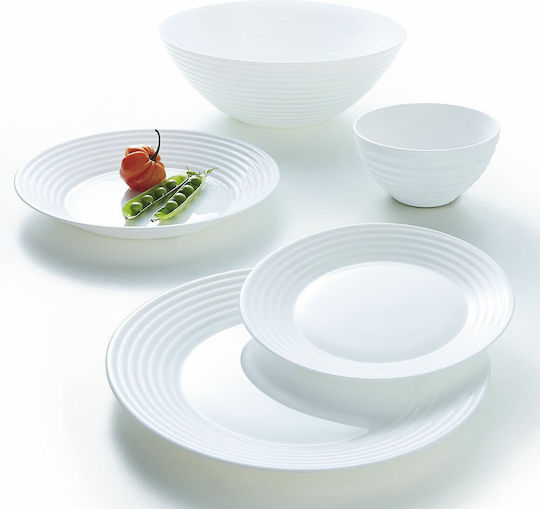Luminarc Harena Πιάτο Γλυκού Γυάλινο White με Διάμετρο 19cm