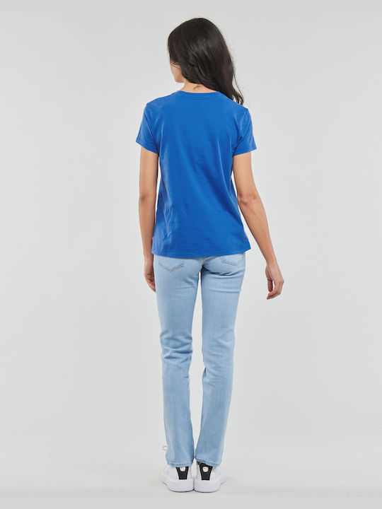 Levi's Γυναικείο T-shirt Μπλε με Στάμπα